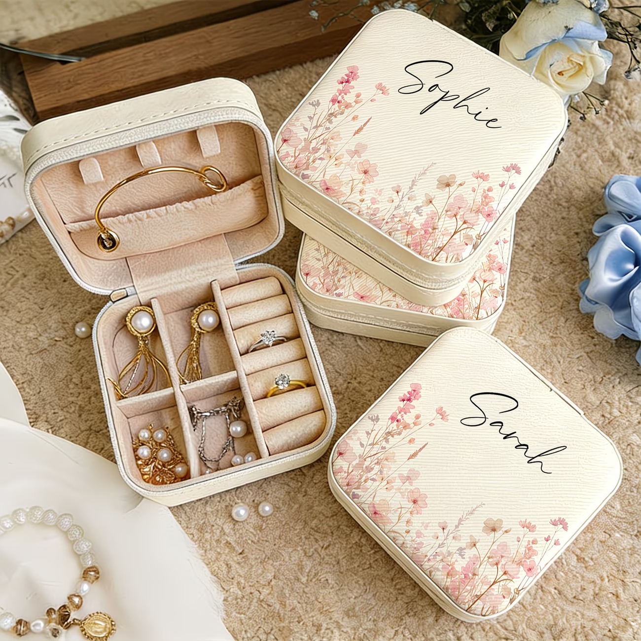 Caja de Joyería Beige Personal - Jewelry Making For Birthday Party reseña y precio